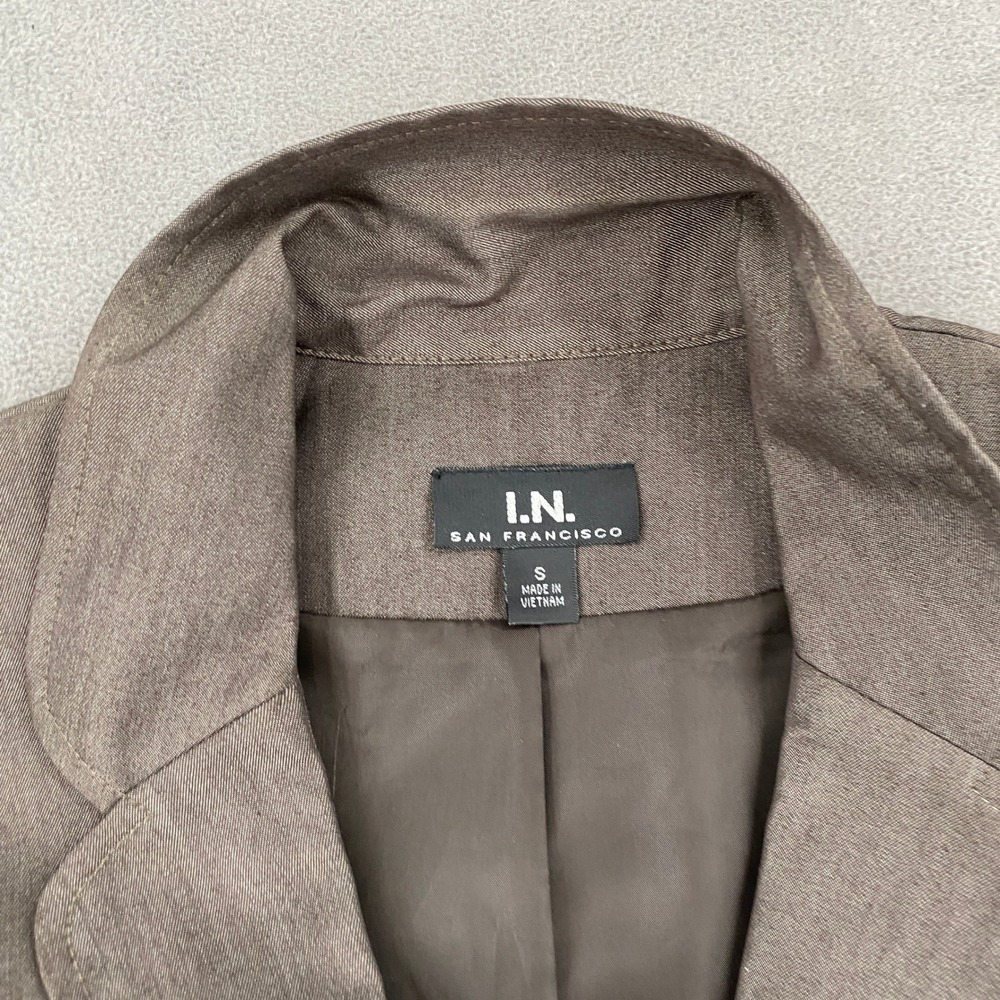 I.N. San Francisco Womens Brown Short Sleeve Single Button Blazer Jacket 0088Y07 - Picture 2 of 9